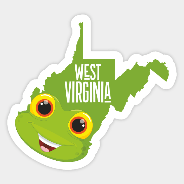 A funny map of West Virginia Sticker by percivalrussell